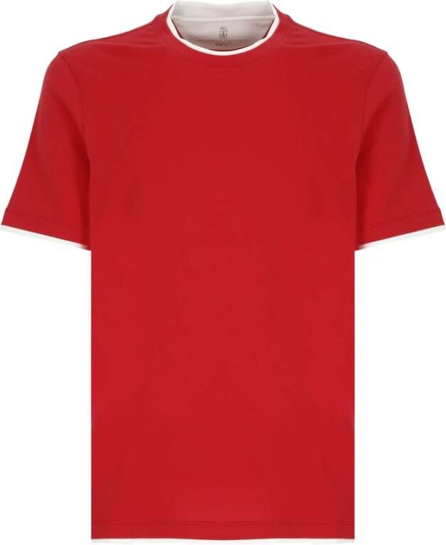 BRUNELLO CUCINELLI T-Shirts Rood Heren