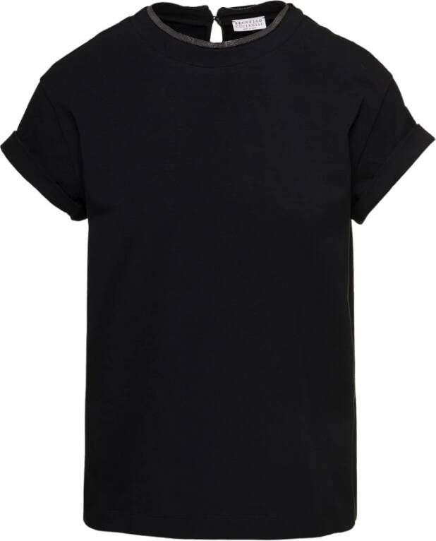 BRUNELLO CUCINELLI T-shirts and Polos Black Zwarte T-shirts en Polos van Black Dames