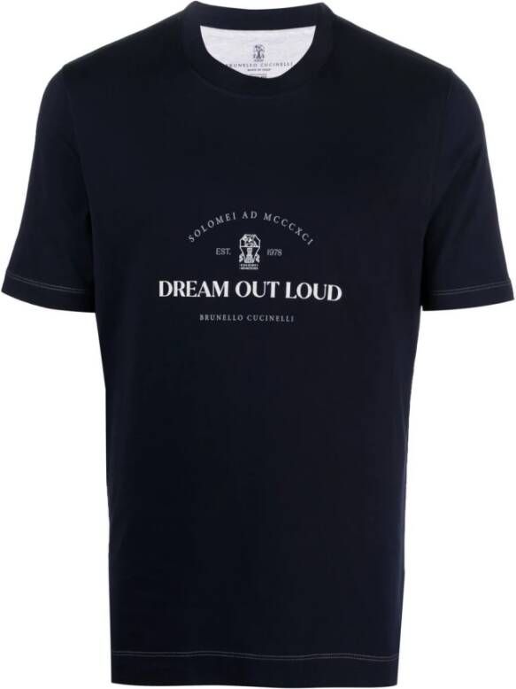 BRUNELLO CUCINELLI T-shirts and Polos Blauw Heren