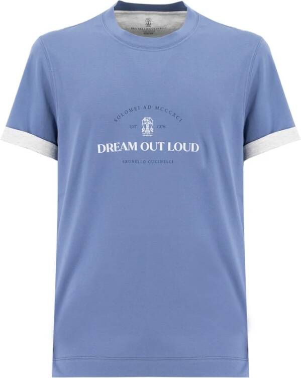 BRUNELLO CUCINELLI T-Shirts Klassieke Collectie Blue Heren