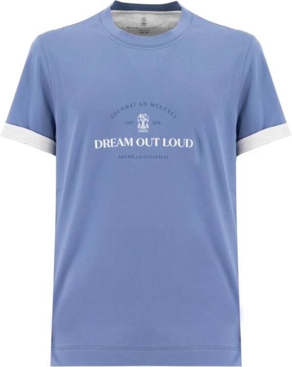 BRUNELLO CUCINELLI T-Shirts Klassieke Collectie Blue Heren