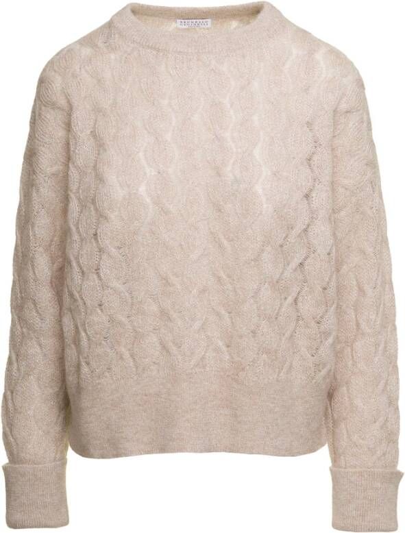 BRUNELLO CUCINELLI Trui met ronde hals Beige Dames