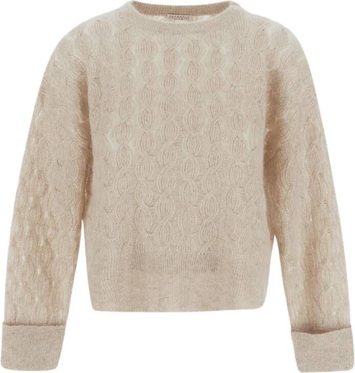 BRUNELLO CUCINELLI Trui met ronde hals Beige Dames