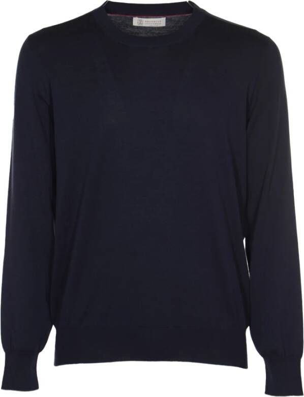 BRUNELLO CUCINELLI Trui met ronde hals Blauw Heren
