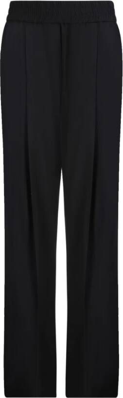 BRUNELLO CUCINELLI Viscose and virgin wool tailored wide trousers by Zwart Dames