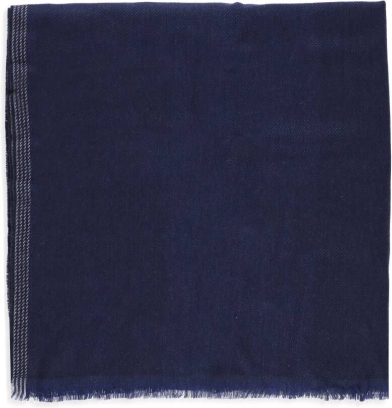 BRUNELLO CUCINELLI Blauwe Cashmere en Wol Sjaal voor Heren Blue Heren