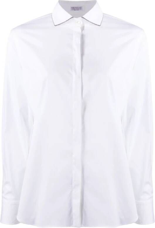 BRUNELLO CUCINELLI Witte Monili Kettingversierde Overhemd White Dames