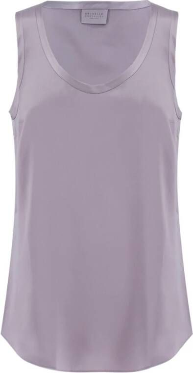 BRUNELLO CUCINELLI Women Clothing Topwear Faded Lilac Ss23 Paars Dames