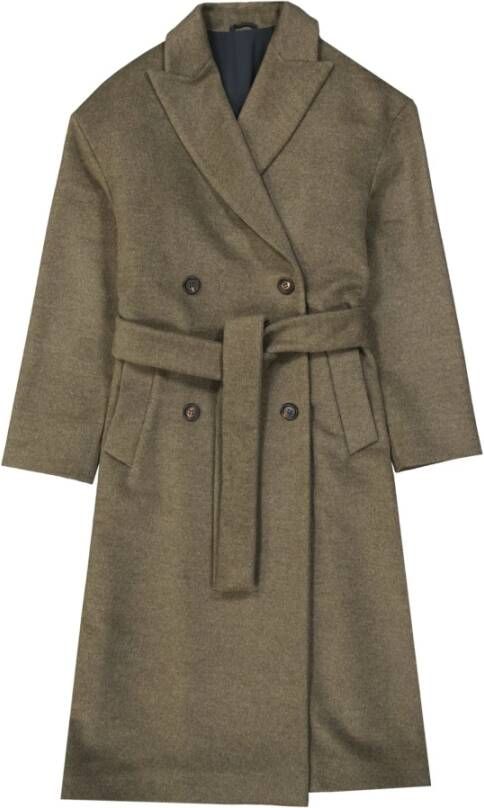 BRUNELLO CUCINELLI Wool And Cashmere Coat Groen Dames