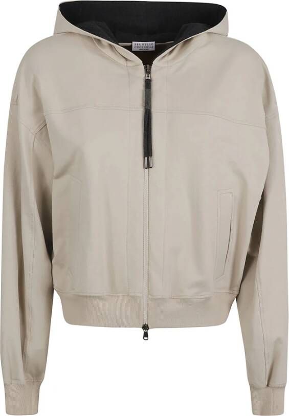 BRUNELLO CUCINELLI Elegante Beige Sweater Cardigan Beige Dames