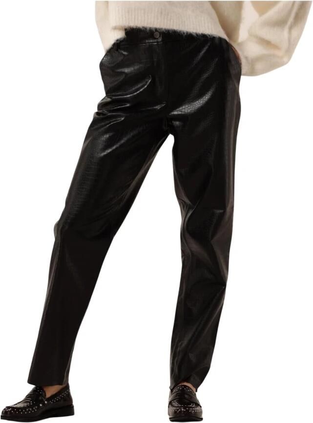 Bruuns Bazaar Crocobbdagga Vegan Leren Broek Zwart Black Dames - Foto 4