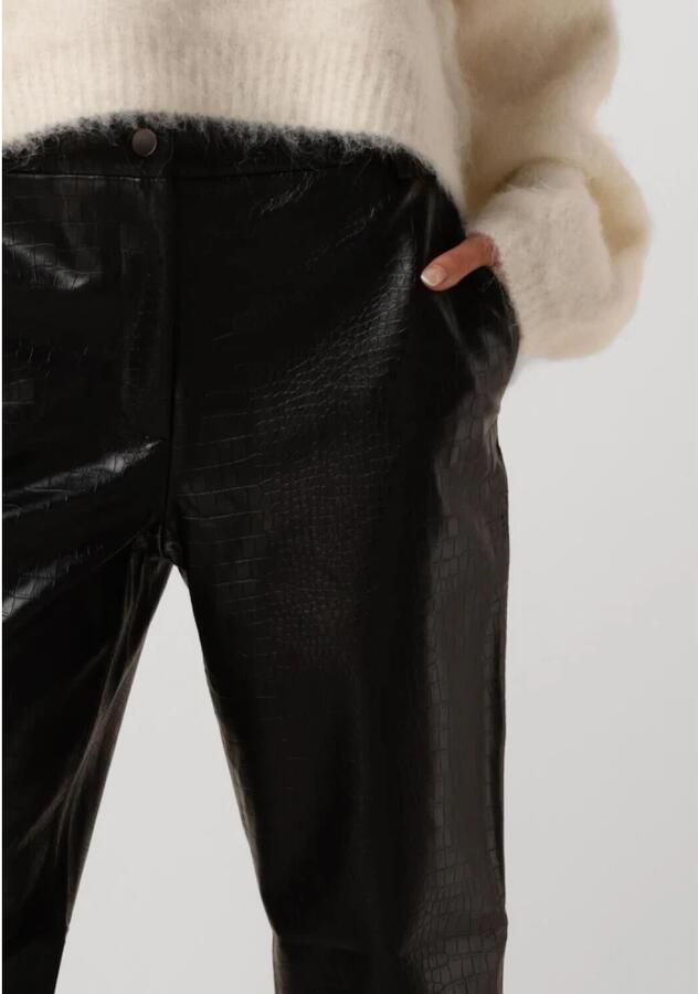 Bruuns Bazaar Crocobbdagga Vegan Leren Broek Zwart Black Dames - Foto 3