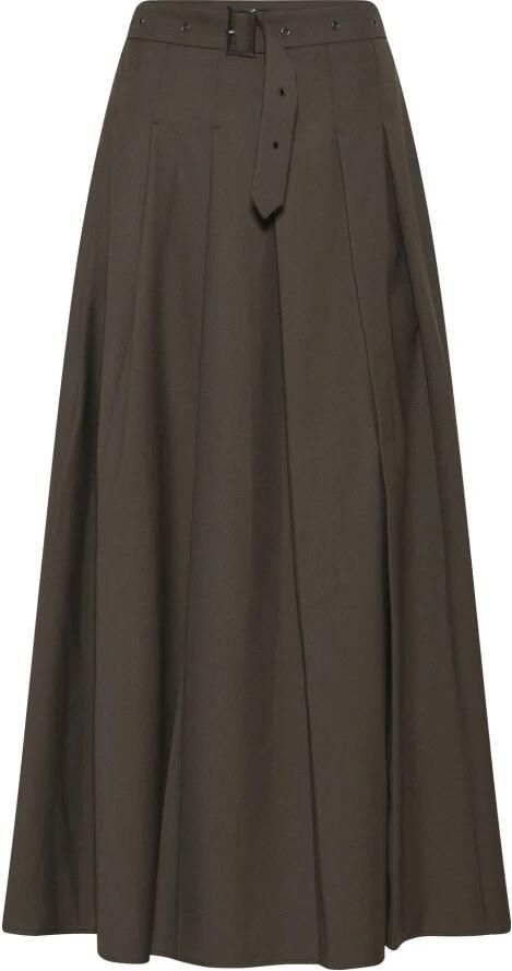 Bruuns Bazaar Donkere Beton Midi Rok met Riem Gray Dames