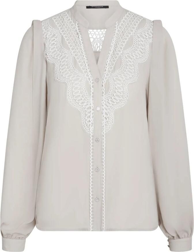 Bruuns Bazaar Elegant V-hals Blouse Gray Dames