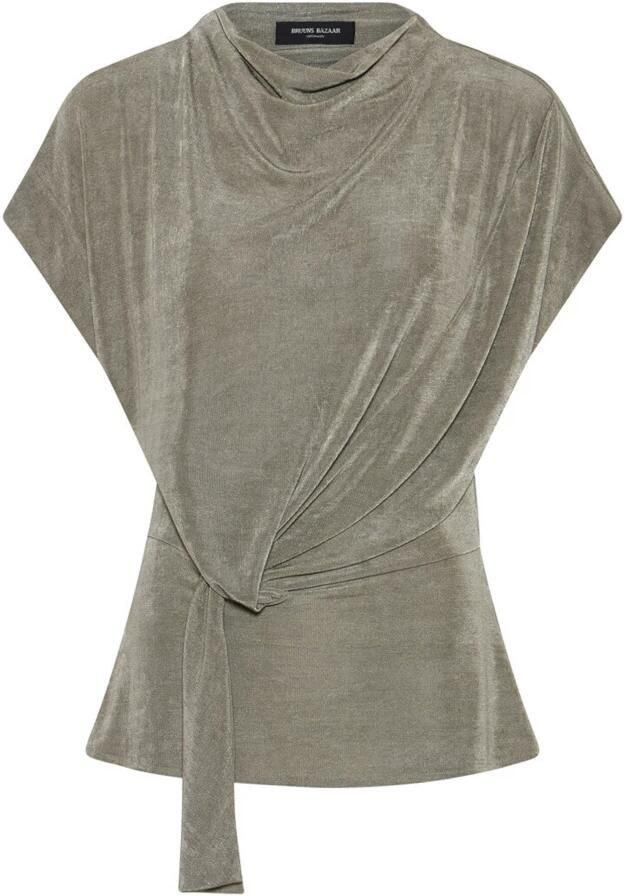 Bruuns Bazaar Elegante Gedrapeerde Blouse Green Dames