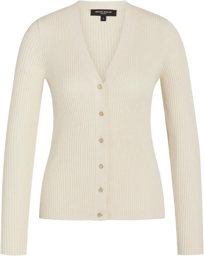 BRUUNS BAZAAR Dames Truien & Vesten Gallberry Carica Knit Cardigan Creme