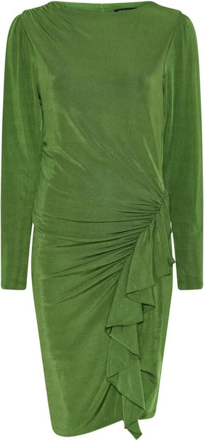 Bruuns Bazaar Groene gedrapeerde jurk met boot hals Green Dames - Foto 4