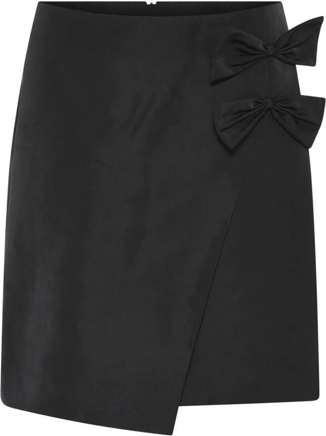 Bruuns Bazaar Minirok met zijdelingse strikjes Black Dames