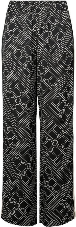 Bruuns Bazaar Wijde broek met donker logo-print Black Dames - Foto 5