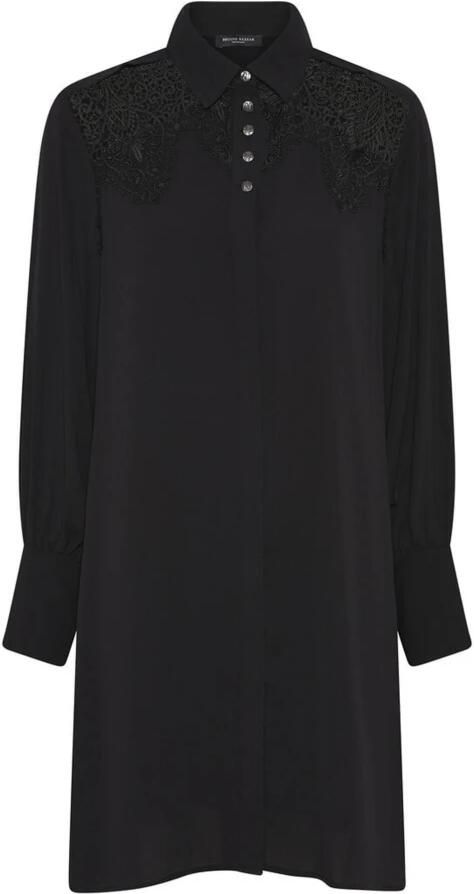 Bruuns Bazaar Zwarte shirtjurk met kantdetails Black Dames - Foto 5