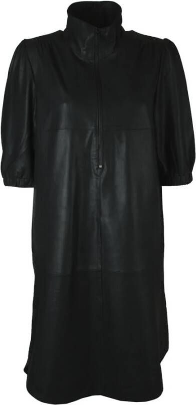 Btfcph 100110 Leren Zwarte Jurk Black Dames