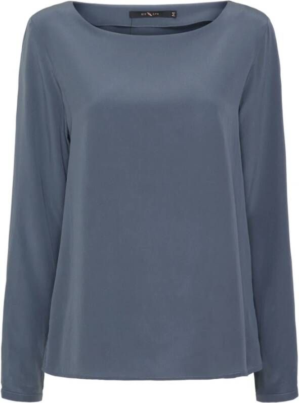 Btfcph (50004) Silk Bloue Shirt Solid Jackets 50019 Blauw Dames
