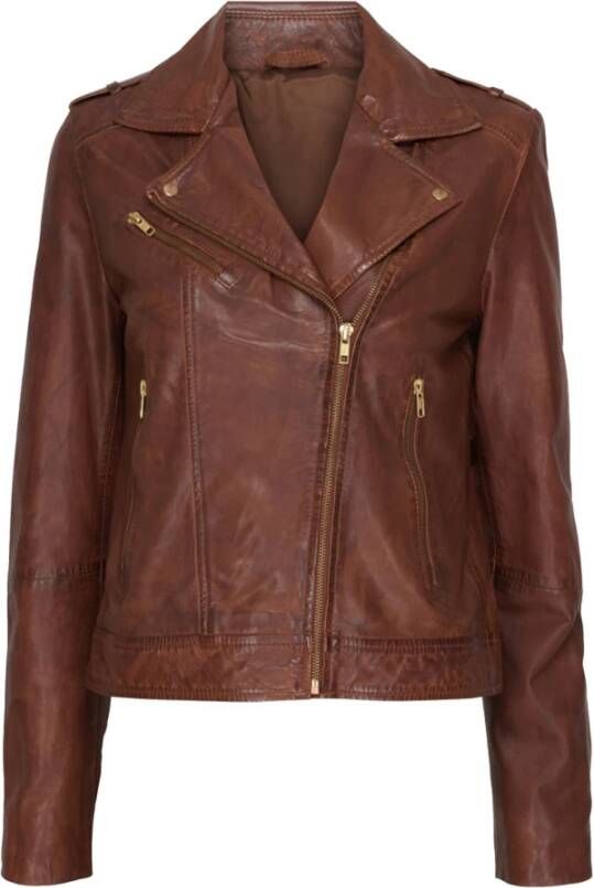 Btfcph Biker Jacket Leather 100066 Bruin Dames