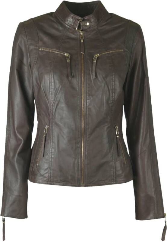 Btfcph Biker Jacket Leather 10245 Bruin Dames