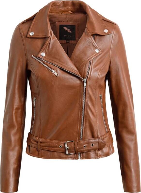 Btfcph Biker Jacket Leather 10575 Bruin Dames