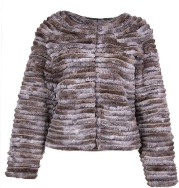 Btfcph Cardigan W konijnenrijen pels 30585bf g Beige Dames