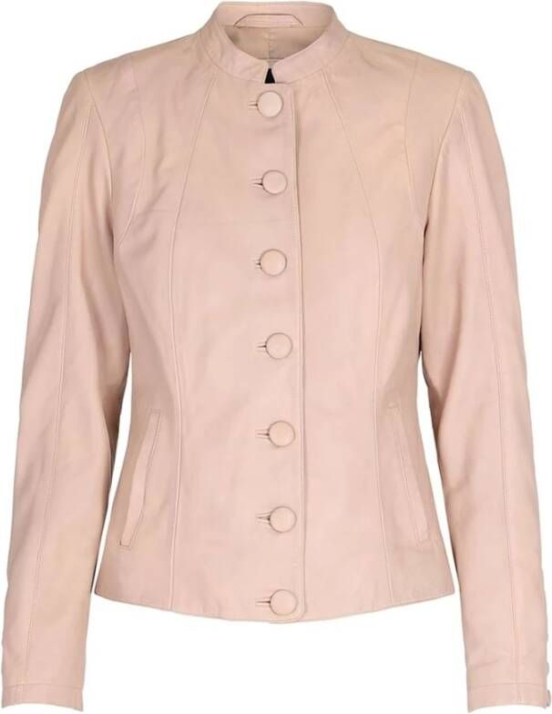 Btfcph Lederen jas met knoppen Skind 10931 Roze Dames
