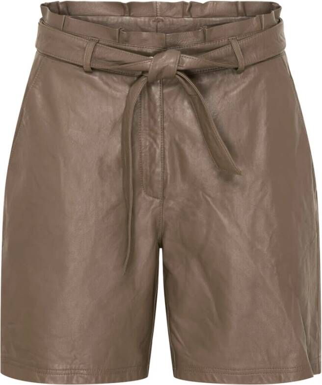 Btfcph High-Waist Lederen Shorts Brown Dames
