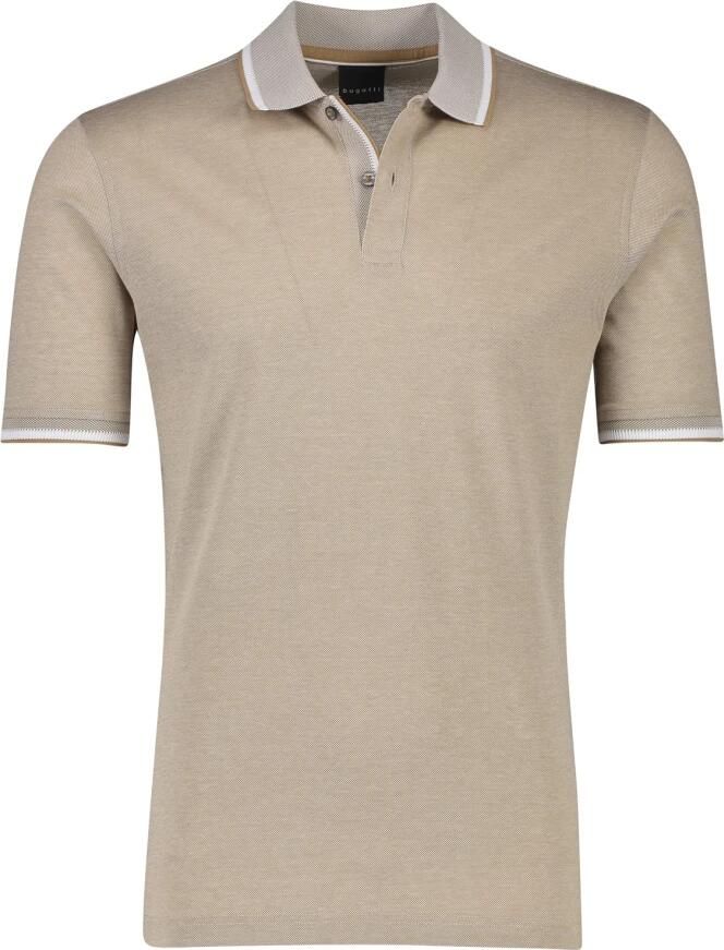 Bugatti Beige Polo met Korte Mouwen Beige Heren