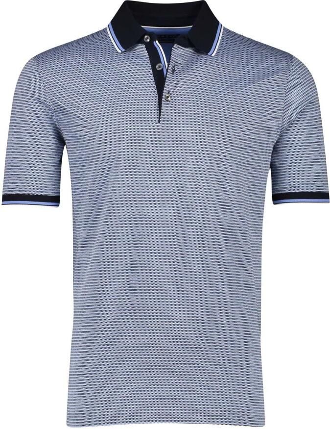 Bugatti Blauw Gestreepte Polo Blue Heren