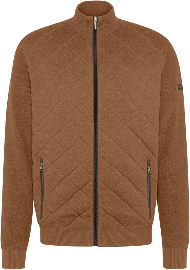 Bugatti Bruine Geruite Katoenen Cardigan Brown Heren