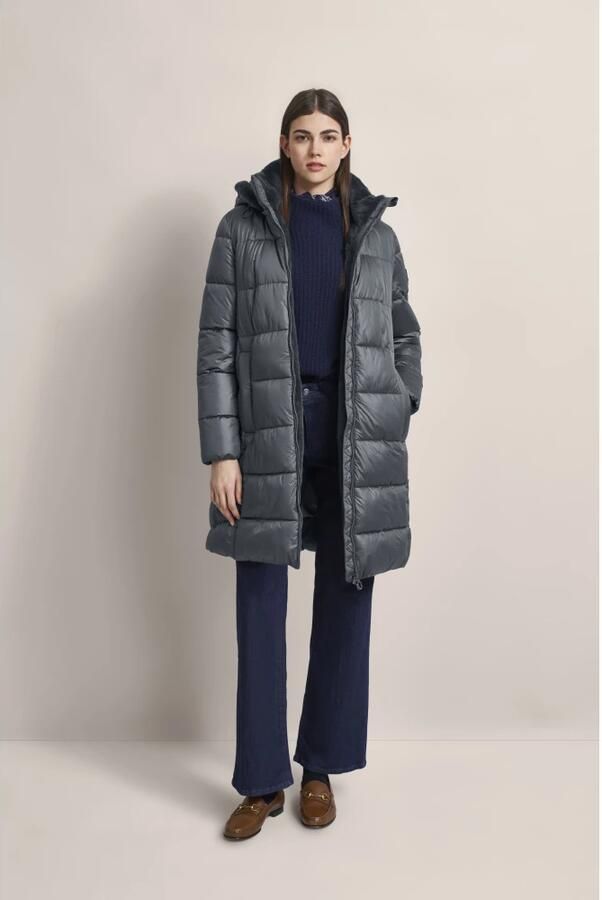 Bugatti Changierenden Steppjacke met Kunstbont kraag Blue Dames - Foto 9