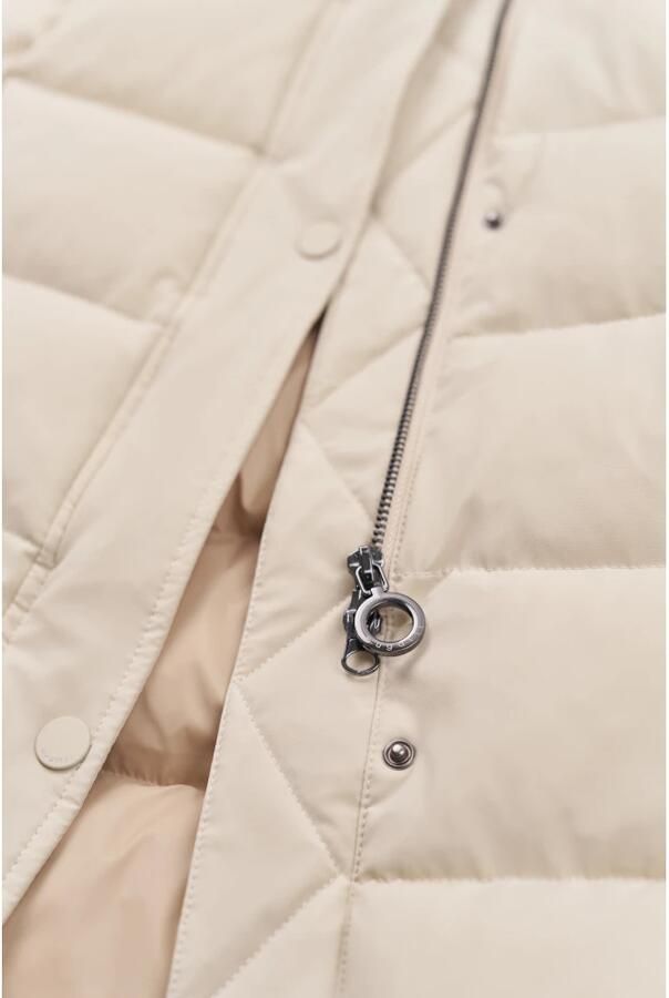 Bugatti Lange gewatteerde jas met afneembare capuchon Beige Dames - Foto 2