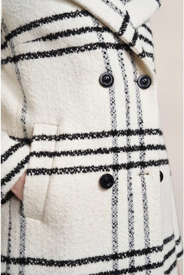 Bugatti Moderne geruite 2-knoops met afneembare vest Beige Dames