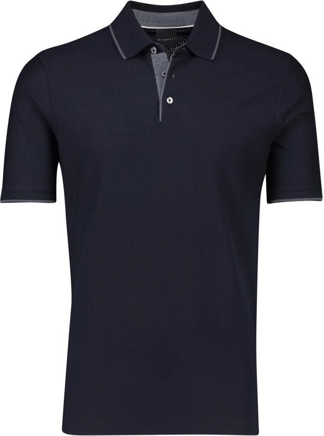 Bugatti Polo Shirt Korte Mouw Donkerblauw Blue Heren