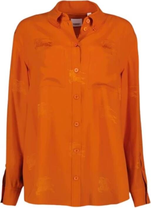 Burberry Ivanna Zijden Overhemd Orange Dames
