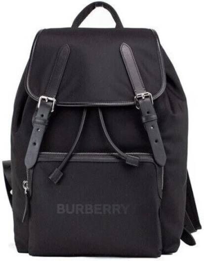 Burberry Stijlvolle Aviator Trekkoord Rugzak Black Dames