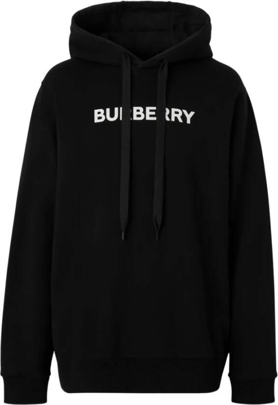 Burberry Bedrukte katoenen hoodie Black Heren