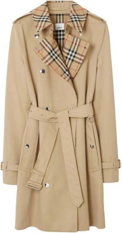 Burberry Montrose Dubbelbreasted Trenchcoat Beige Dames