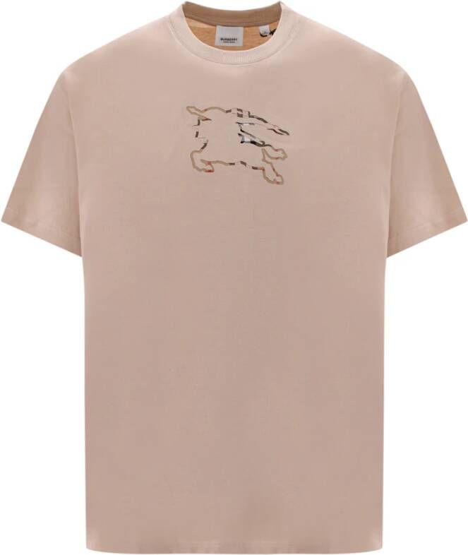Burberry Biologisch katoenen T-shirt met Equestrian Knight Design Beige Heren