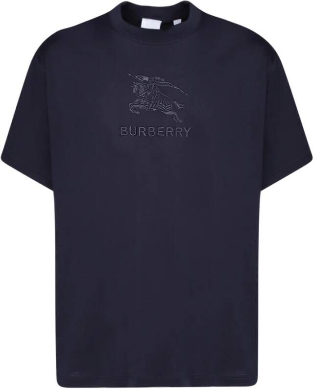Burberry Blauw Equestrian Knight Design T-Shirt voor Heren Blauw Heren