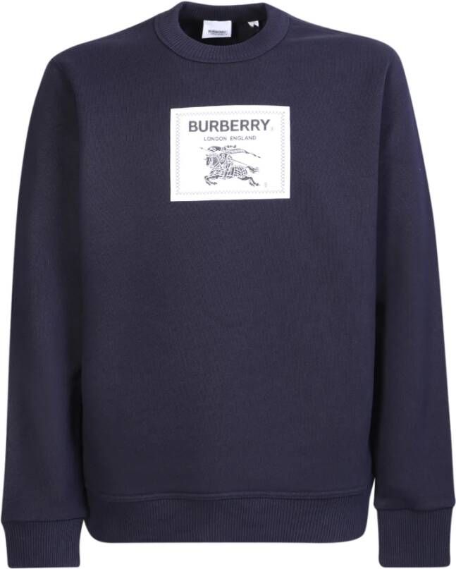 Burberry Blauwe losse-fit sweatshirt met klassieke details Blauw Heren