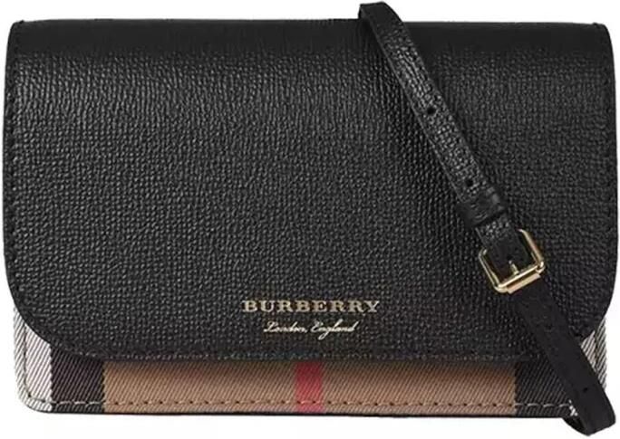 Burberry Leren Schoudertas met Afneembare Band Black Dames - Foto 3