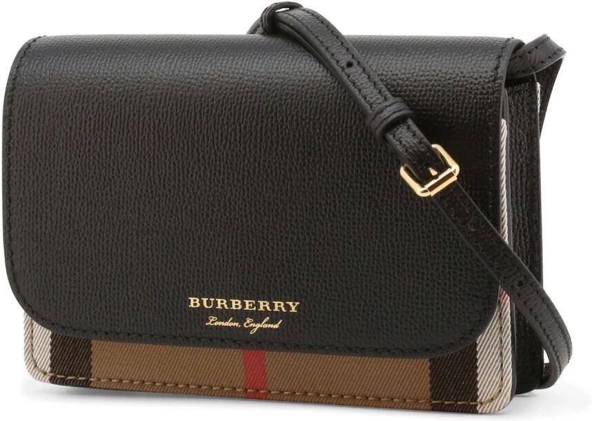 Burberry Leren Schoudertas met Afneembare Band Black Dames