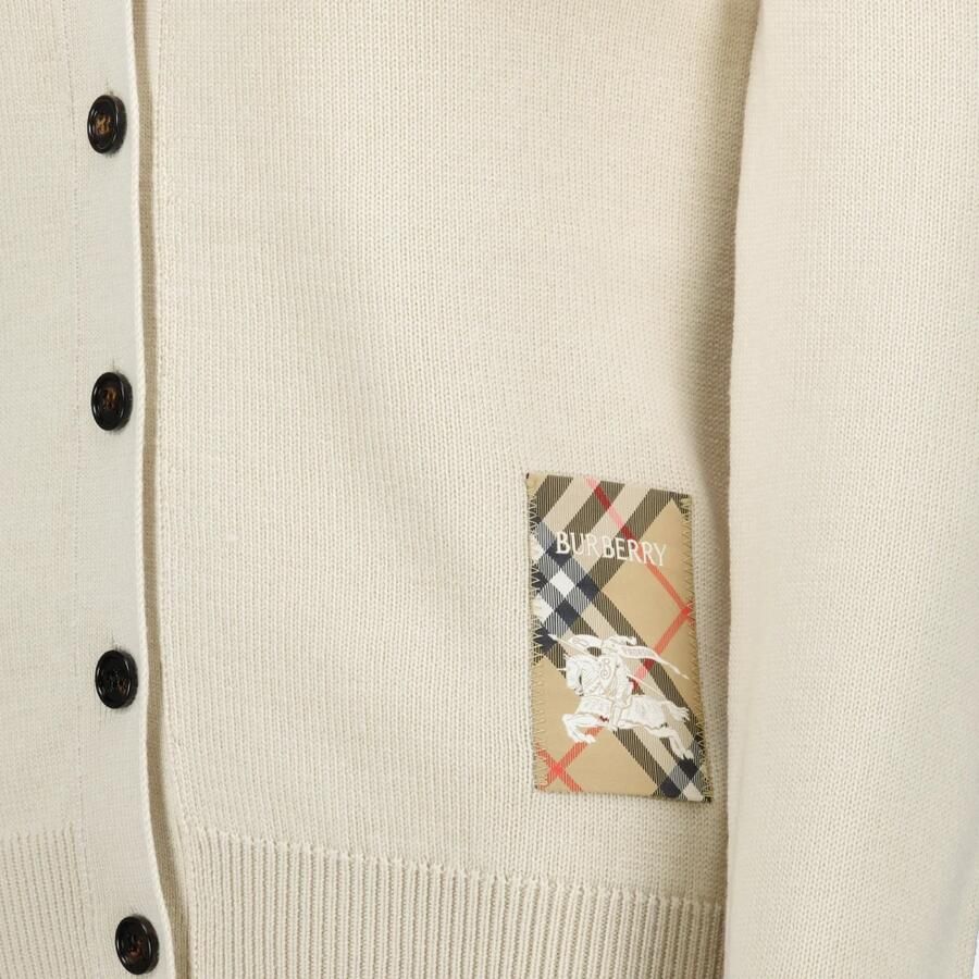 Burberry Iconische Logo Cardigan met V-hals Beige Dames