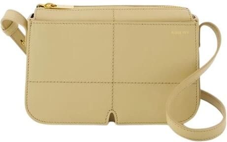Burberry Beige Leren Crossbody Tas met Magnetische Sluiting Beige Dames